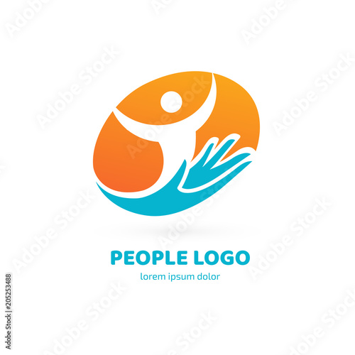 Logo design abstract people vector template.