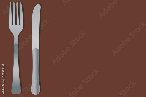 Cuchillo, tenedor y plato.