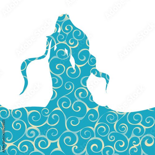 Naiad water nymph pattern silhouette ancient mythology fantasy