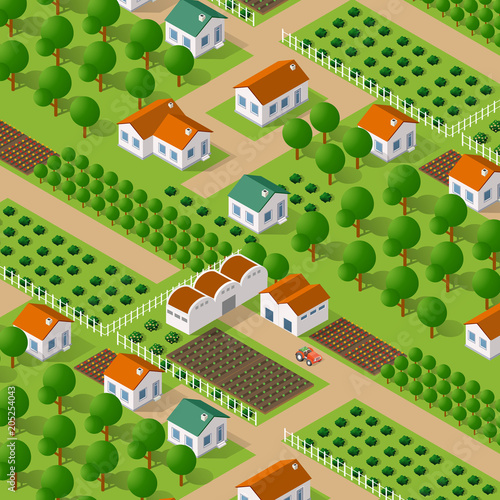 Isometric vector nature rural