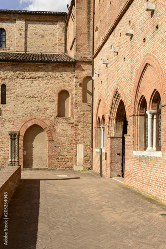 side buildings at abbey courtyard, Pomposa, Italy