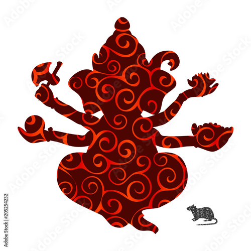 Genesha pattern silhouette traditional religion spirituality