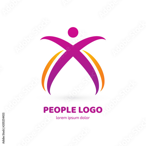 Logo design abstract people vector template.