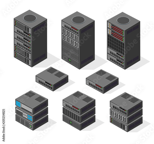 Isometric set 3D computer