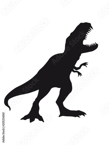 silhouette schwarz umriss t-rex fleischfresser böse brüllen tyranosaurus rex gefährlich fressen dino dinosaurier saurier clipart comic cartoon design © Style-o-Mat-Design