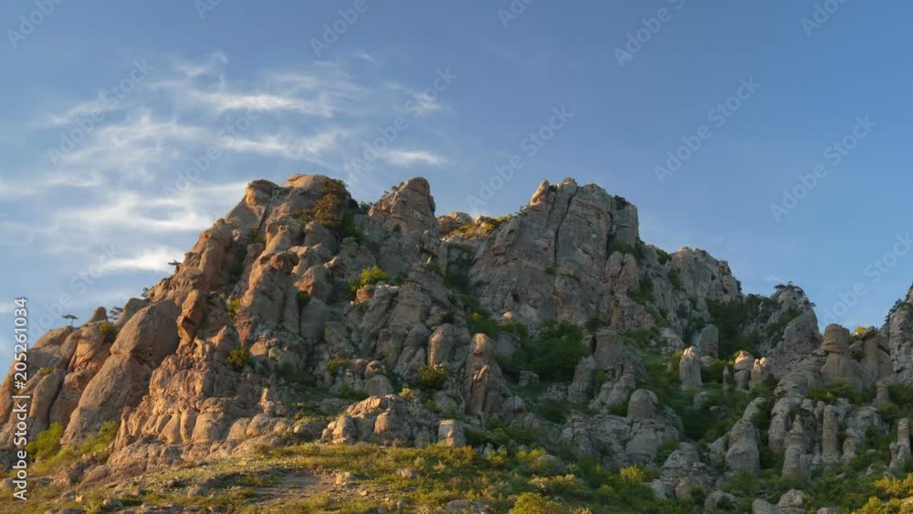 Time Lapse. The movement of clouds in the spring in the mountains of the Crimea peninsula. Time Lapse. The movement of clouds in the spring in the mountains of the Crimea peninsula.