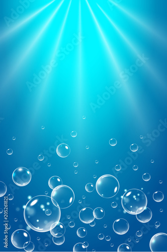 Floating bubbles. Beautiful vector background for your design