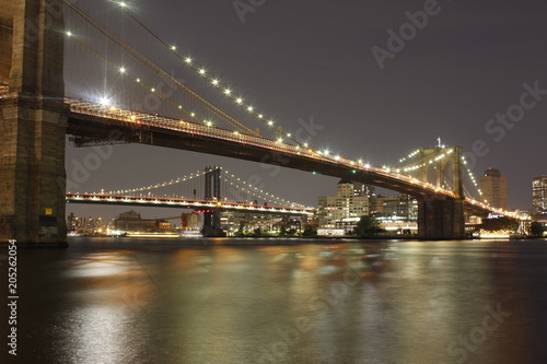 Brooklyn Bridge in night - New York, Manhattan