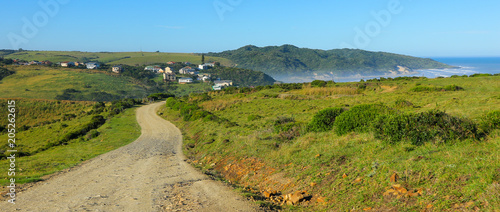Dirt road going down to the beach of Morgans Bay near Kei Mouth, East London Coast Nature Reserve, Eastern Cape province, South Africa