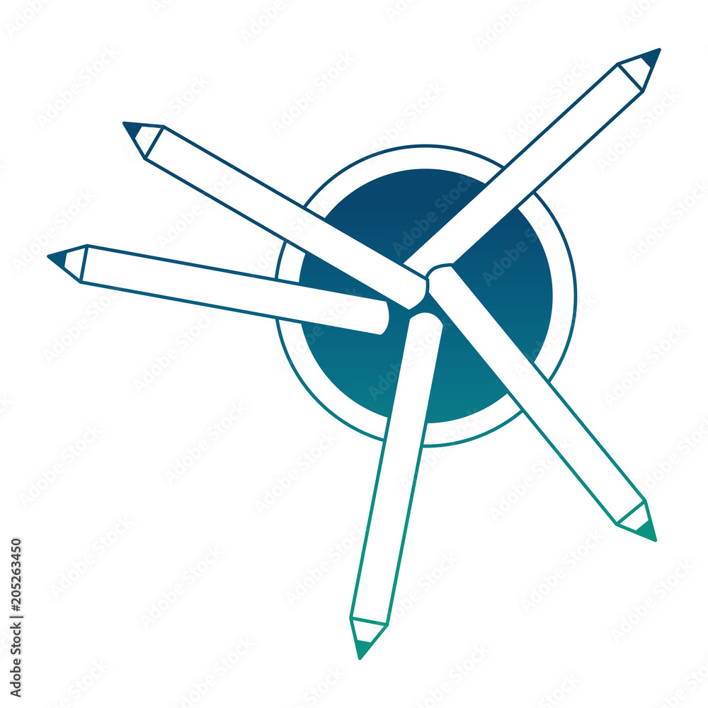 graphic desgin pencils supplies in case vector illustration sktech neon blue graphic desgin pencils supplies in case vector illustration sktech neon blue