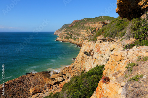 Cliffs of the Robberg peninsula near Plettenberg Bay on the Garden Route, Western Cape, South Africa