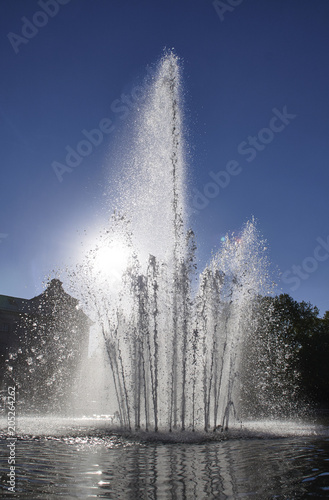 Brunnen in Dresden  nahe Altstadt  Sommer