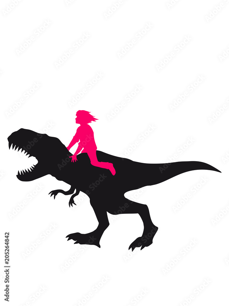 reiterin mädchen frau weiblich reiter reiten silhouette schwarz umriss t-rex fleischfresser böse brüllen tyranosaurus rex gefährlich fressen dino dinosaurier saurier clipart