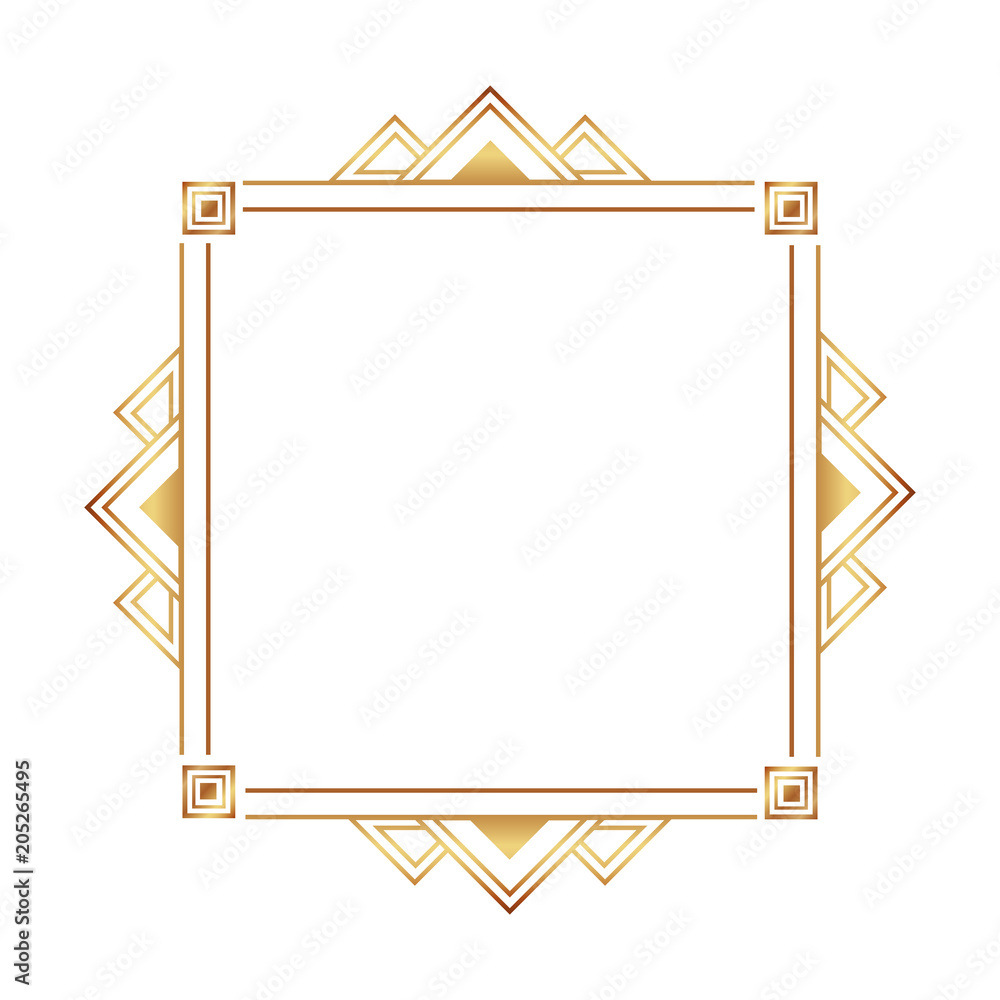 square victorian golden frame vector illustration design square victorian golden frame vector illustration design