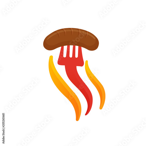 Illustration of business logotype barbecue restaurant.