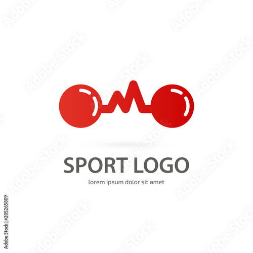Illustration of business logotype bodybuilding and sport.