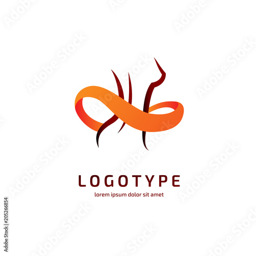 Illustration of business logotype fitness and diet.