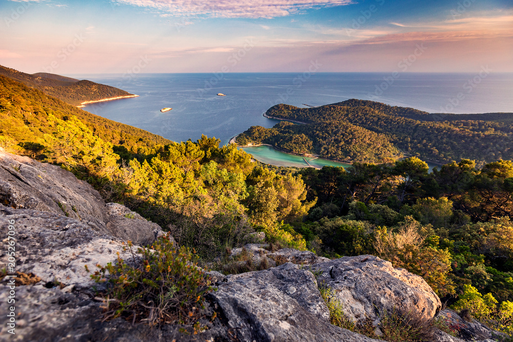 Stunning view at Mljet island in Croatia