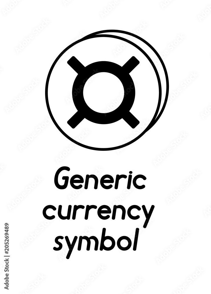 coin with generic currency symbol sign