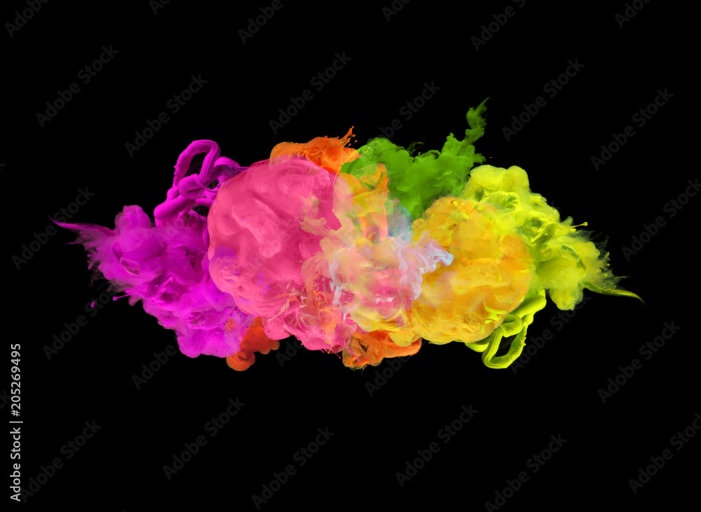 Acrylic colors in water. Abstract background. Acrylic colors in water. Abstract background.