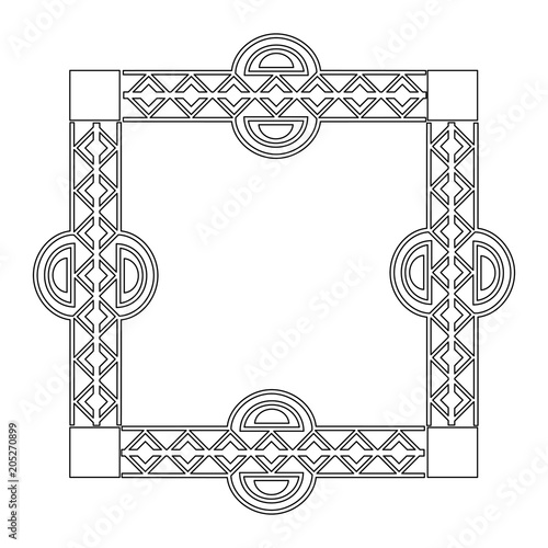 art deco frame elegant decorative square style vector illustration