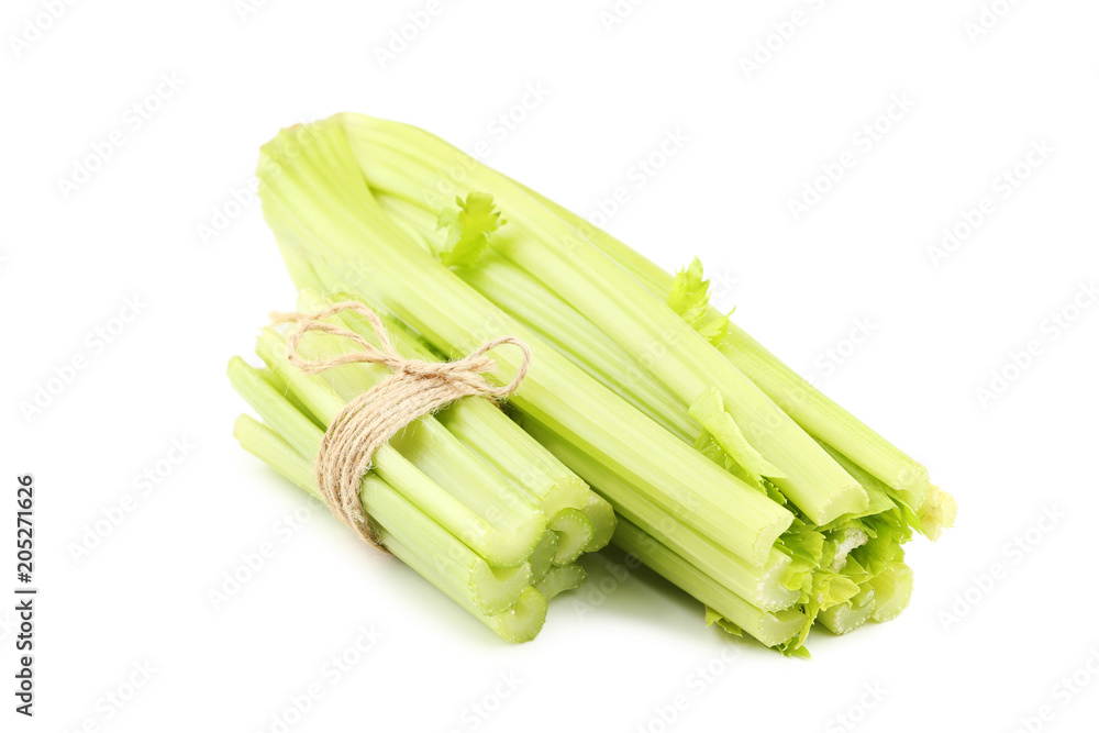 Celery isolated on a white background Celery isolated on a white background