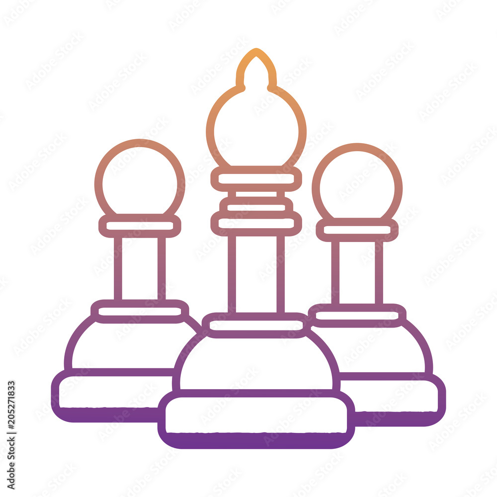 bishop and pawns over white background, vector illustration bishop and pawns over white background, vector illustration
