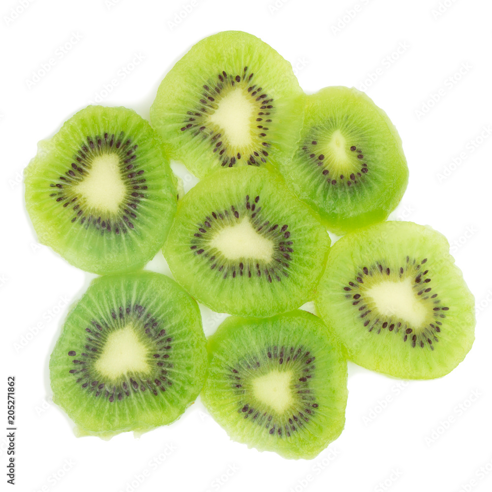 Fototapeta premium kiwi sliced on white background