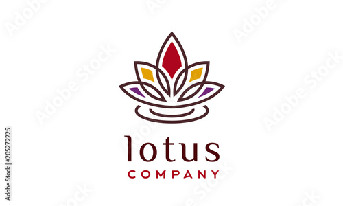 Colorful Artistic Asian Lotus Flower for Beauty Care Cosmetic Spa Salon logo design inspiration