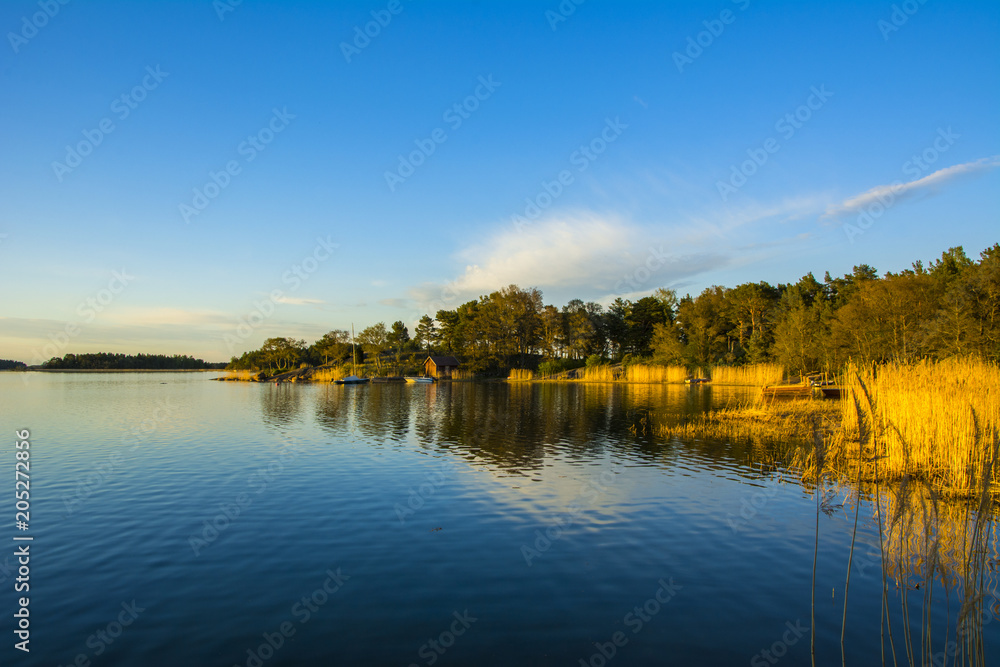 Obraz premium Beautiful evening view, shore and sea, Korpo island, Finland