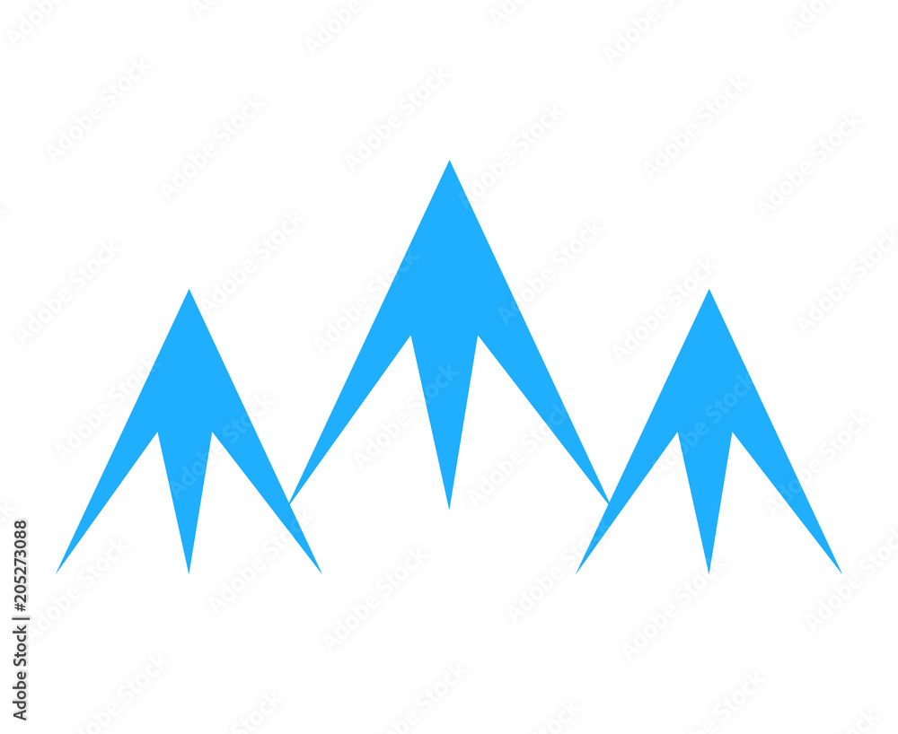 Three mountain peaks logo