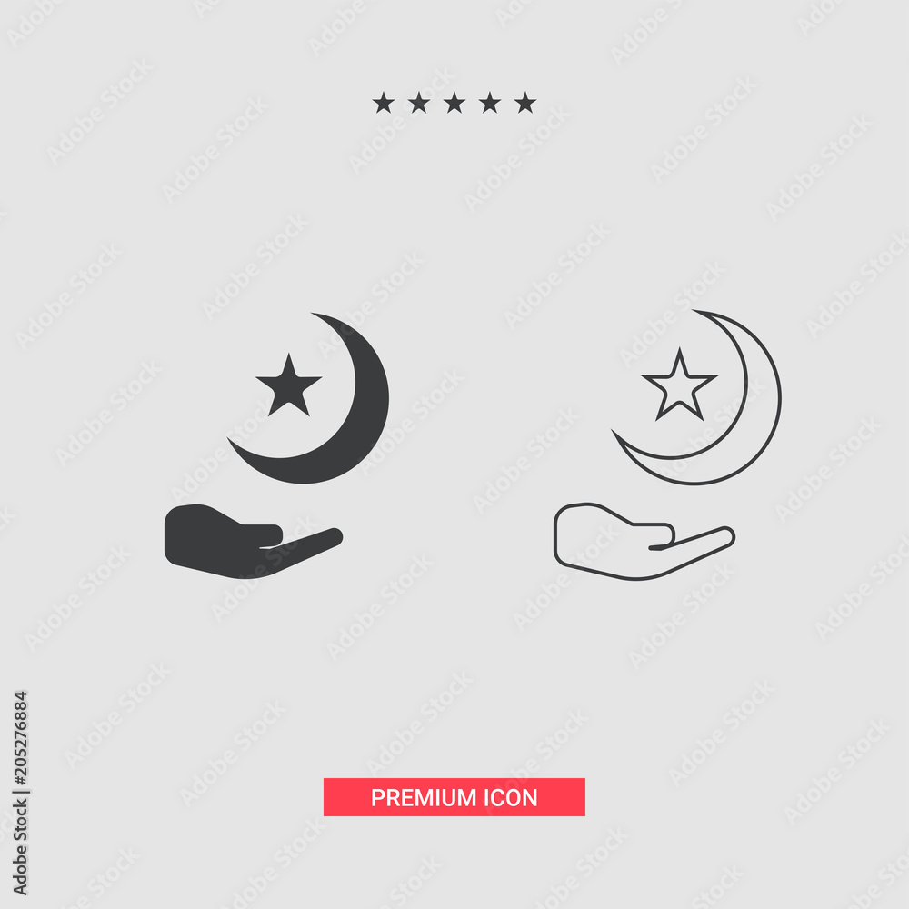 Islamic Fill And Line Art Icons Set. Ramadan Kareem Vector Icons. Islamic Fill And Line Art Icons Set. Ramadan Kareem Vector Icons.