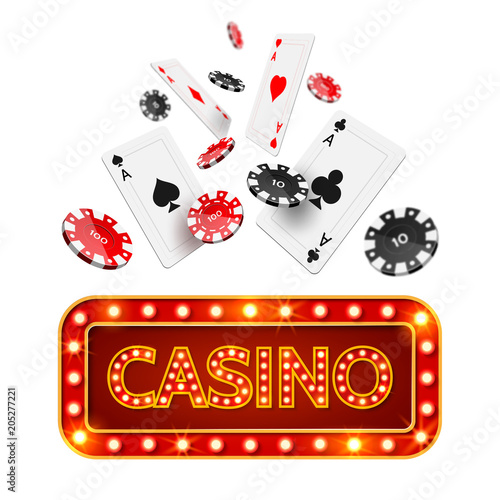 Vector realistic poker casino poster