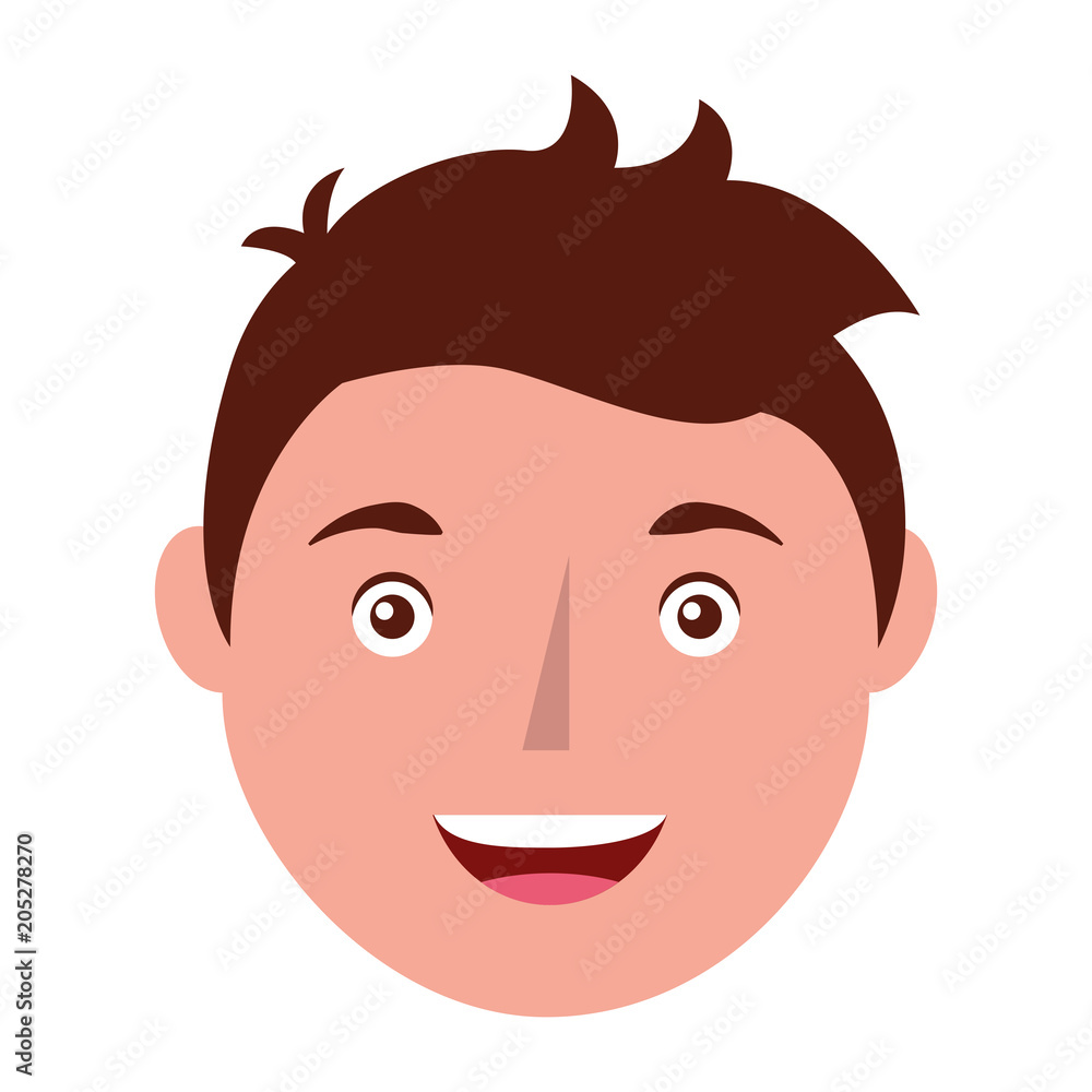 young man smiling face character vector illustration young man smiling face character vector illustration