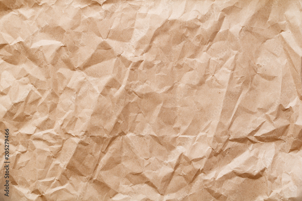 Crumpled kraft paper background.