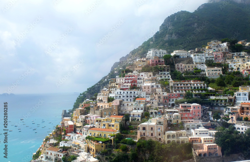 The town at the Amalfi coast of Italy