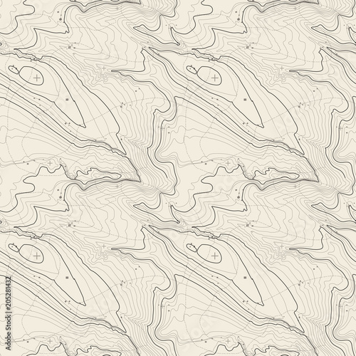 Tileable topographic map background concept with space for your copy, elevation map.
