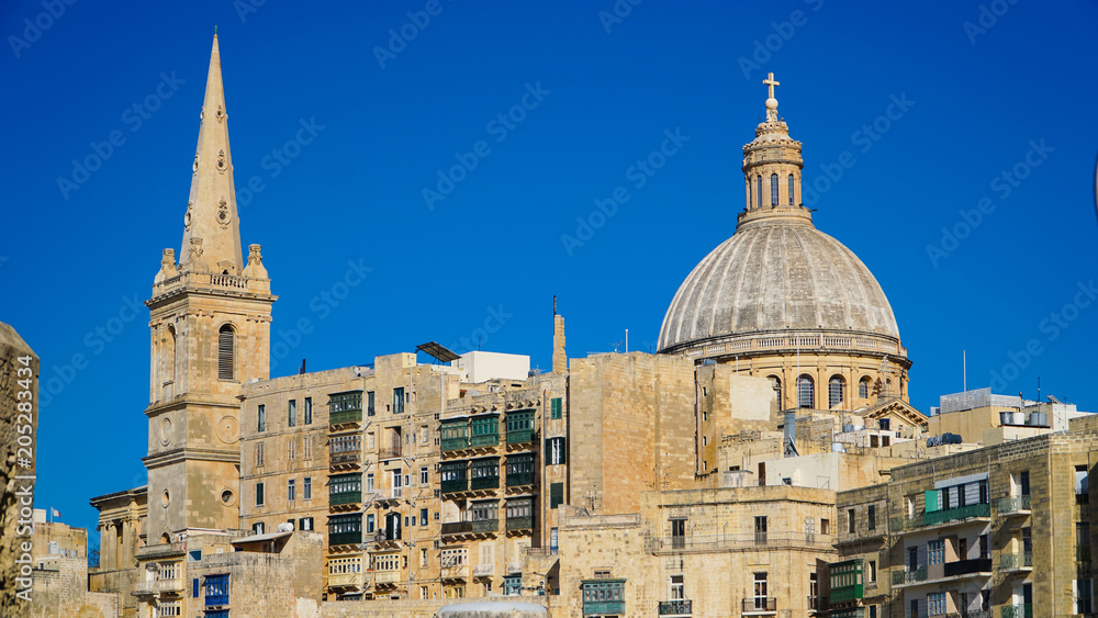 VALLETTA - MALTA: View of Valletta. Valletta - Italian word for Small valley is the capital city of Malta.