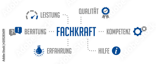 Infografik Fachkraft Blau