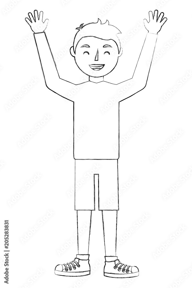 young man celebrating avatar vector illustration design young man celebrating avatar vector illustration design