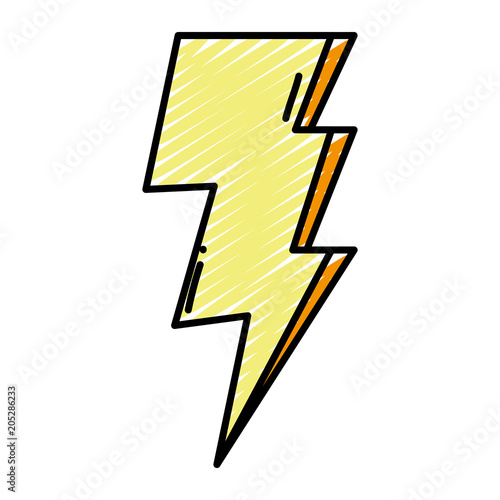 doodle electric thunder weather to danger sign