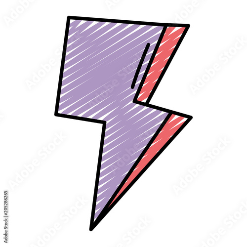 doodle thunder power weather danger sign