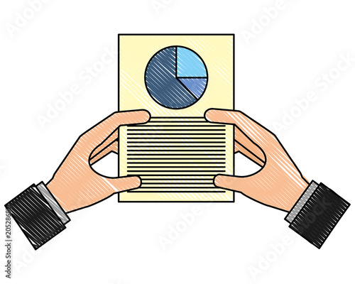 hand holding document statistic graph business vector illustration photo