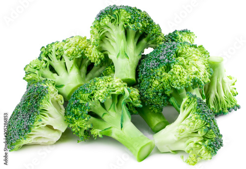 Broccoli vegetable isolated on white background.close-up