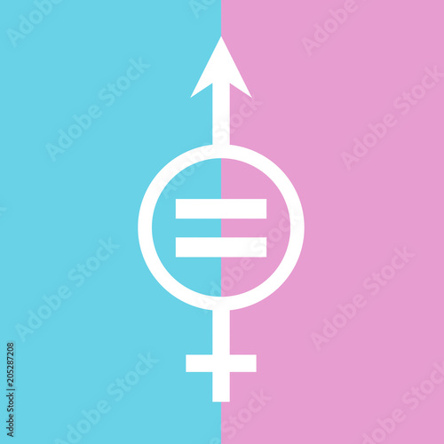 Male and female symbols concept of gender equality 3D illustration