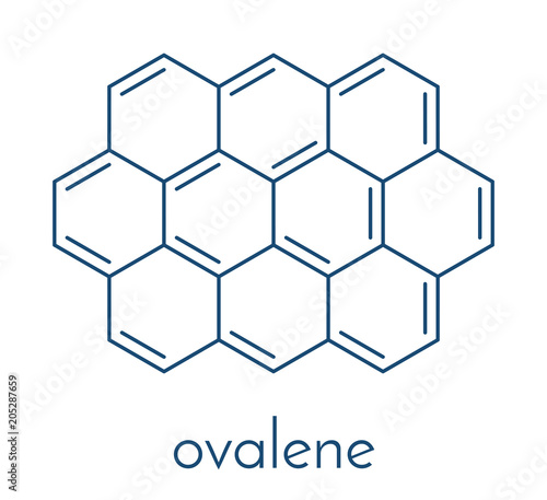 Ovalene polycyclic aromatic hydrocarbon molecule. Skeletal formula.