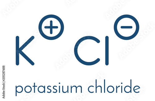 Potassium chloride (KCl) salt. Used in lethal injections, fertilizer, as a drug, etc.