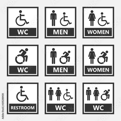 accessible toilet sign, restroom signs for disabled people