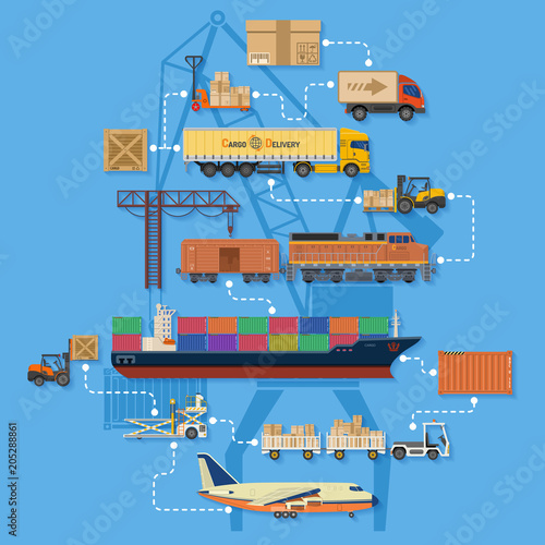 Freight Transport and Logistics Infographics