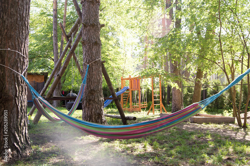 Alternative school playground with a hammock